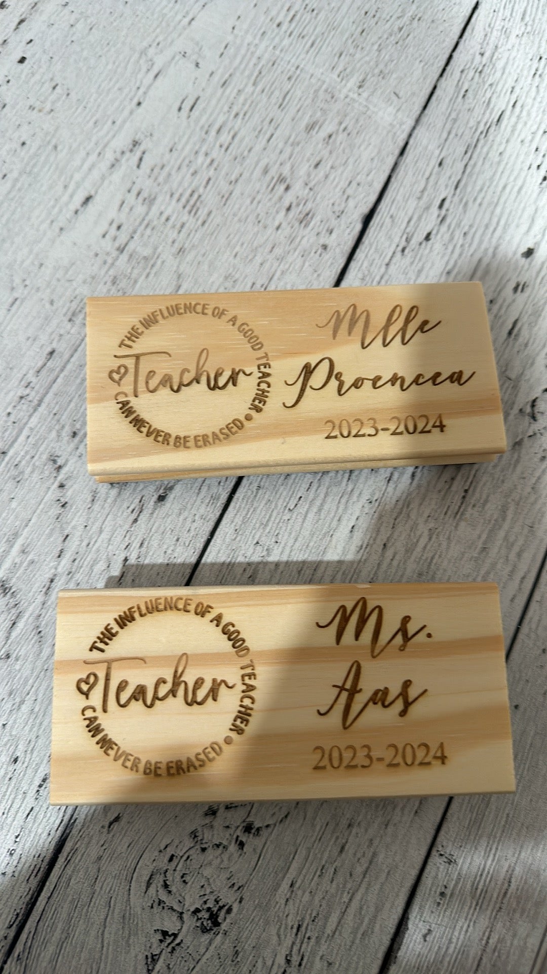 Teacher gifts, felt erasers, personalized end of year