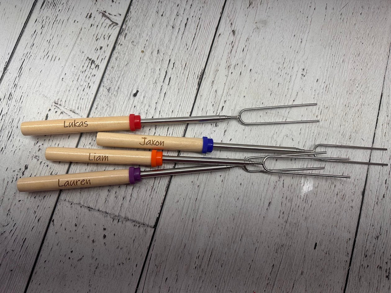 Personalized Marshmallow Roasting Skewers