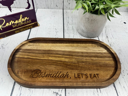 Oval Acacia Tray — Bismillah & Let's Eat