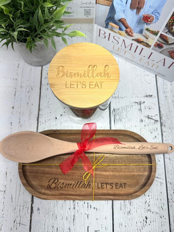 Laser Engraved Wooden Spoons — Bismillah & Let's Eat