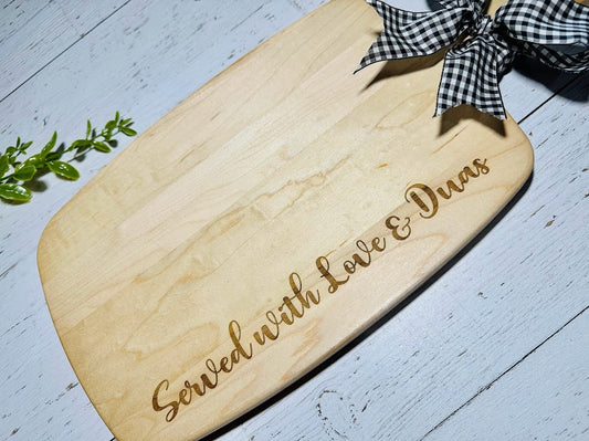 Served with Love and Duas Maple Engraved Serving Board